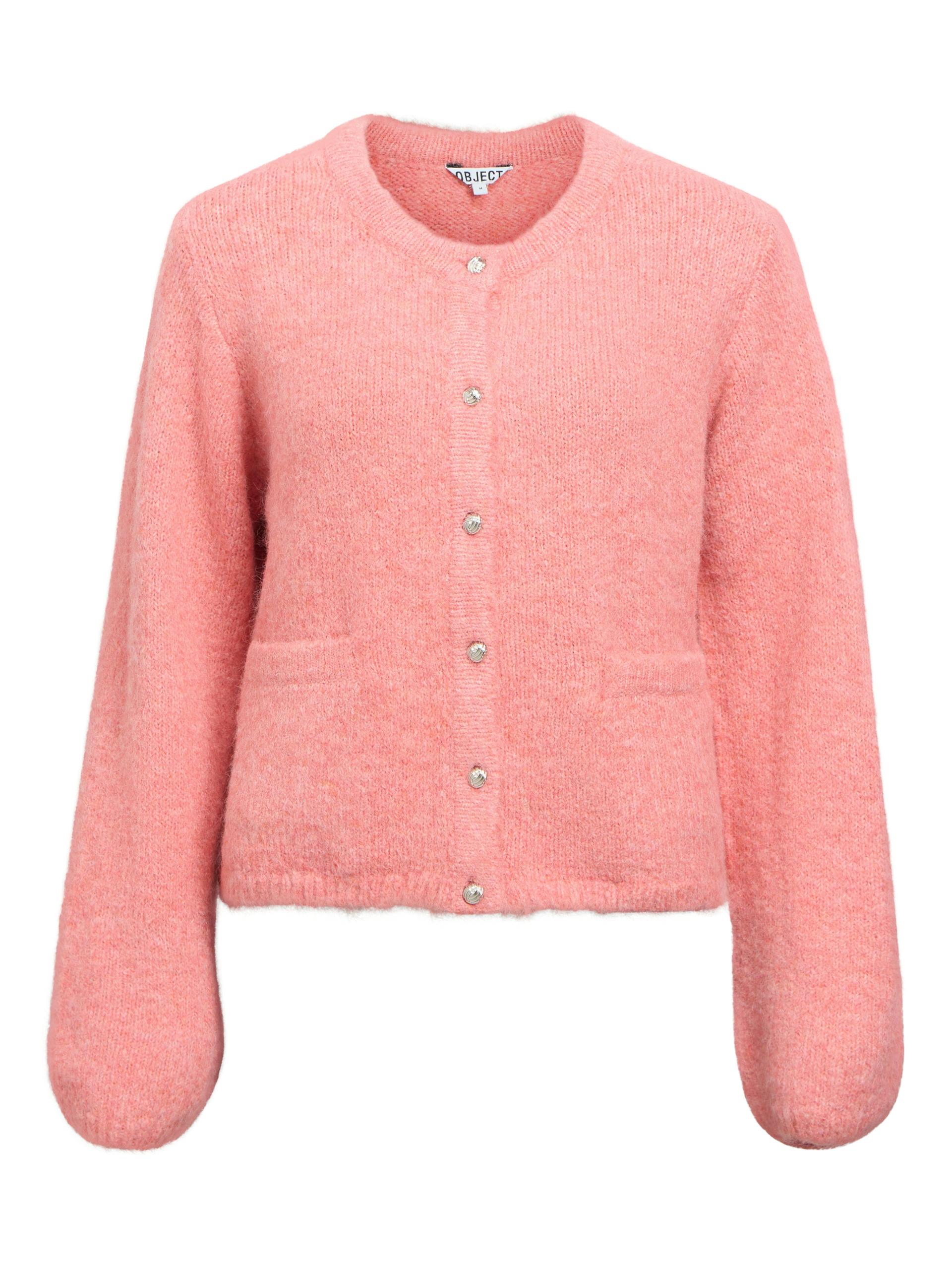 OBJSAGGIA RE L/S KNIT CARDIGAN NOOS L Normal geschnitten - Lantana
