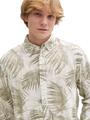 Relaxed Fit Hemd mit Leinenanteil XXL Relaxed Fit - White Green Watery Palm Print