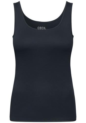 Basic Top mit Rundhals aus Baumwolle S - Universal Blue