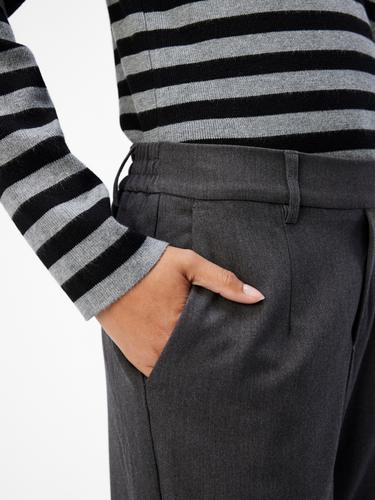 OBJLISA SLIM PANT NOOS 34 Gerade geschnitten - Medium Grey Melange