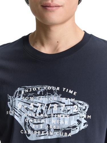 T-Shirt mit Print L Regular Fit - Sky Captain Blue
