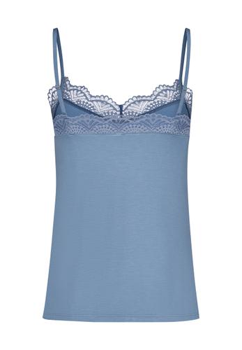 Skiny Damen Spaghettishirt Night In Mix & Match 40 - Faded Denimblue