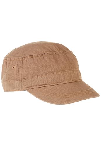 Military Cap aus reiner Baumwolle OS - Sepia Brown