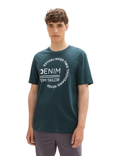 Basic T-Shirt mit Logo-Print S Regular Fit - Dark Green