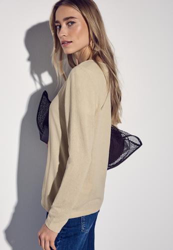 Strick-Look Jacke 36 - Cotton Beige