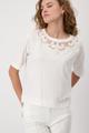 T-Shirt mit Perlen 40 - Off-white
