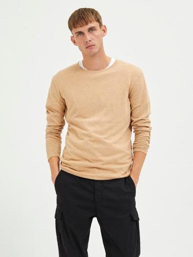 SLHROME LS KNIT CREW NECK NOOS L Normal geschnitten - Lattè