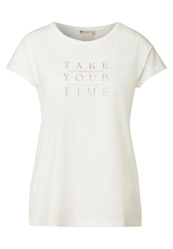 Shirt mit Wording Weiß 40
