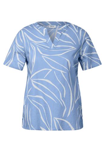 Gemusterte Baumwollbluse S - Deep Pastel Blue