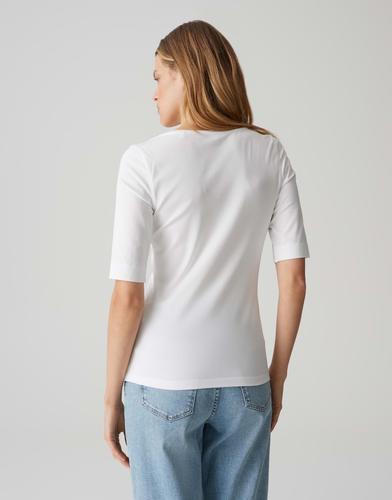 OPUS Kurzarmshirt »Daily F« im Basic-Look - Weiß / 40
