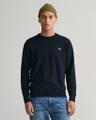 Classic Rundhalspullover aus Baumwolle Blau M