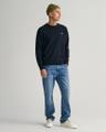 Classic Rundhalspullover aus Baumwolle Blau M