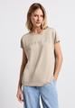 Silk-Look Shirt mit Wording 36 - Coastal Beige