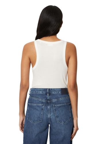 Ripp-Tanktop slim S Straight - Silky White