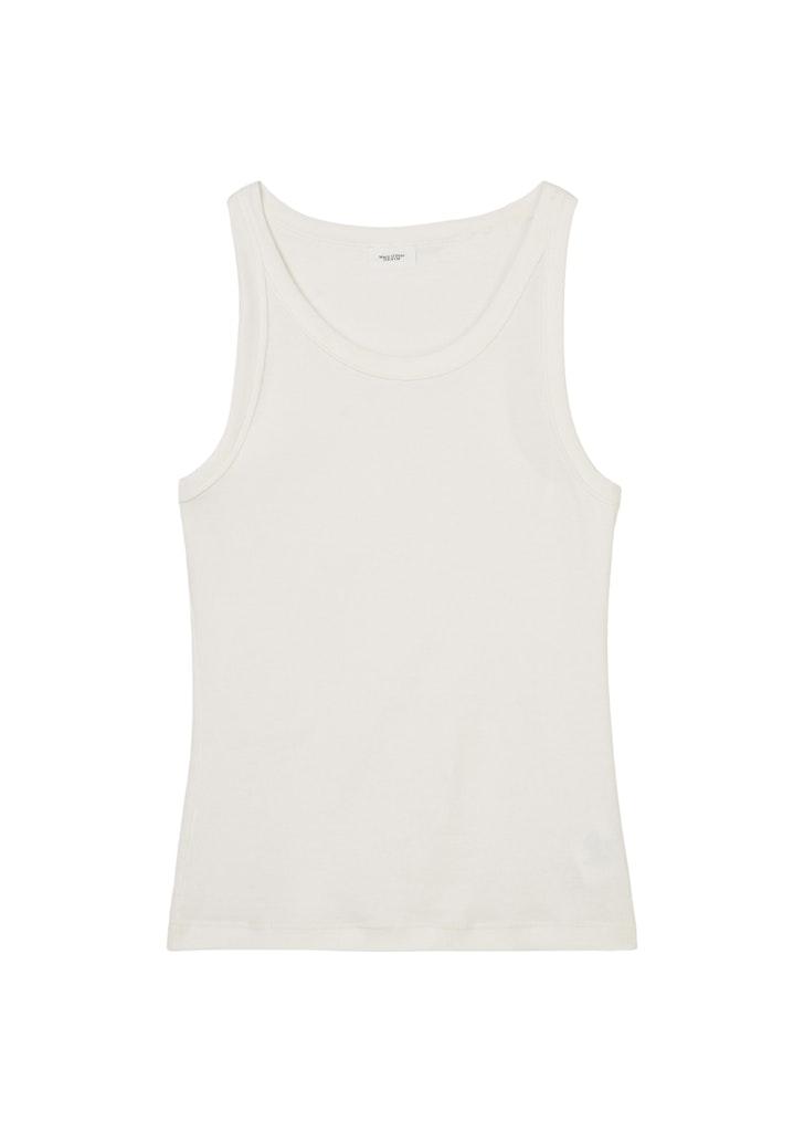 Ripp-Tanktop slim S Straight - Silky White