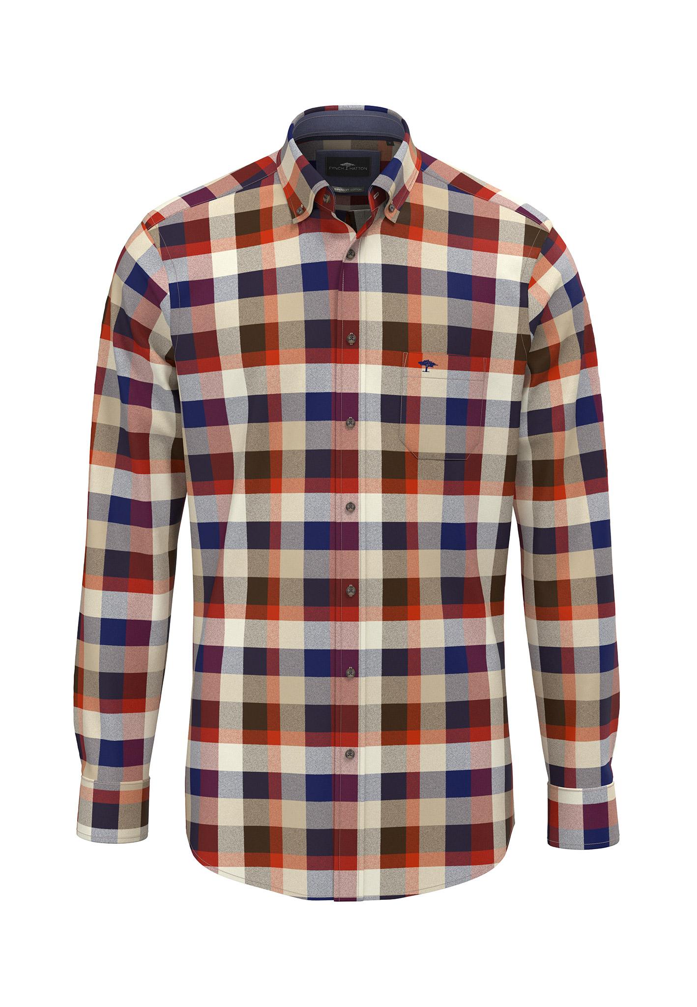 Square Flannel Check, B.D., 1/1 M Casual Fit - Garnet Red