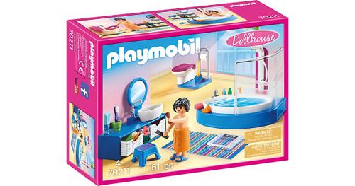 Playmobil® Playmobil® Konstruktions-Spielset »Badezimmer (70211), Dollhouse«, (51 St), Made in Germany