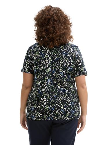 Plus Size - T-Shirt mit Print 46 Regular Fit - Multicolor Navy Dot Structure
