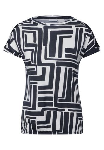 Print-Shirt mit Knopfdetail M - Universal Blue