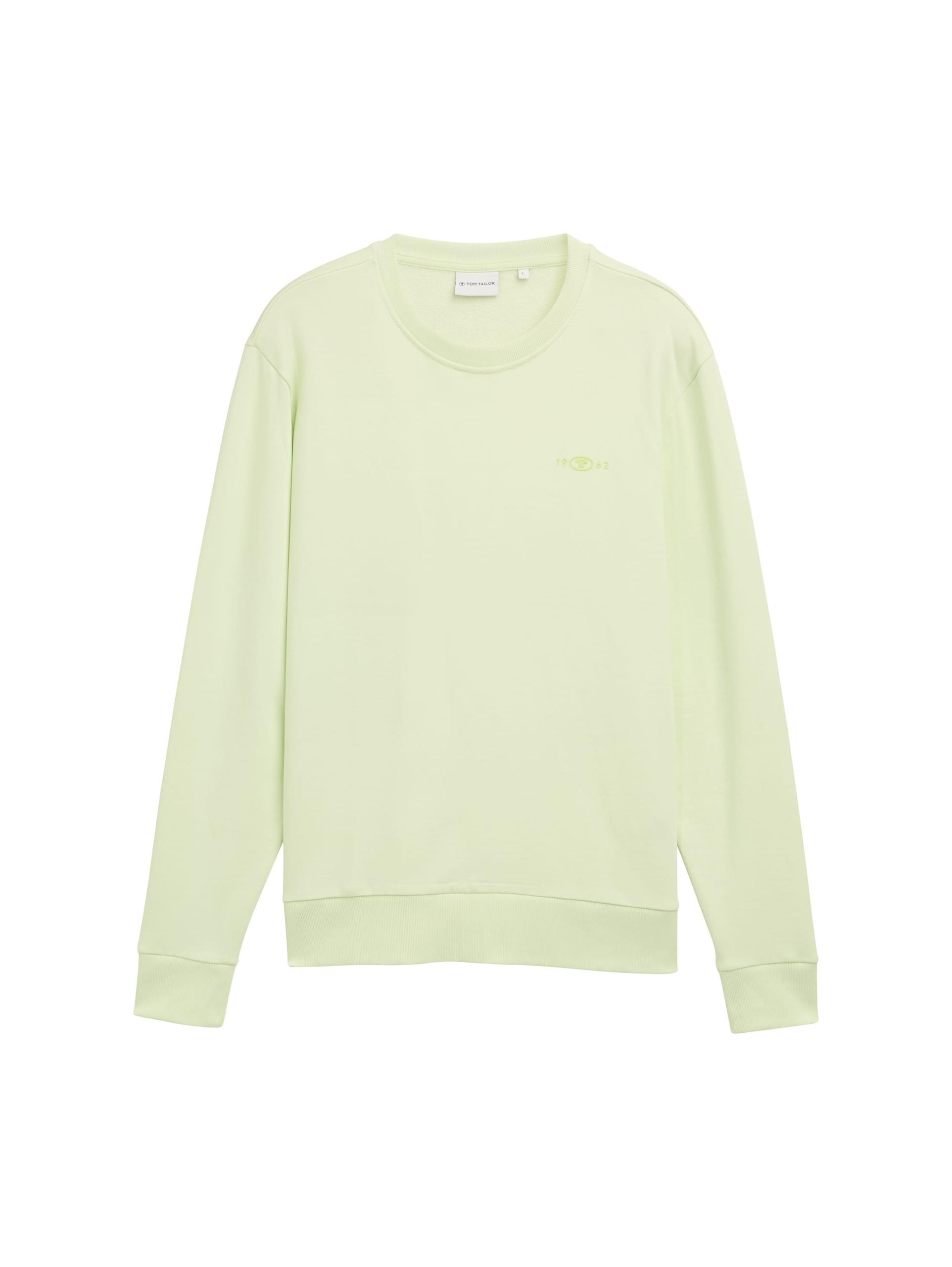 Basic Sweatshirt mit Logo-Print XL Regular Fit - Lime Cream Green