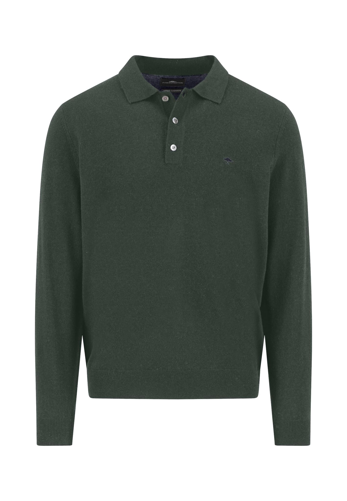 Polo, Longsleeve, Merino Cashmere L Casual Fit - Dark Ivy