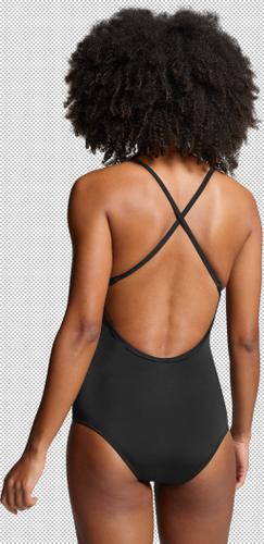 PUMA Damen Badeanzug SWIM WOMEN V-NECK CROSSBACK SW M in Schwarz