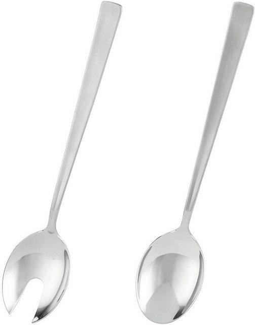 RÖSLE Salatbesteck (Set, 2-tlg), Salatschöpfer in Profiqualität zum Servieren von Salaten, Beilagen und Früchten, fugenlos verarbeitet, Edelstahl 18/10, spülmaschinengeeignet