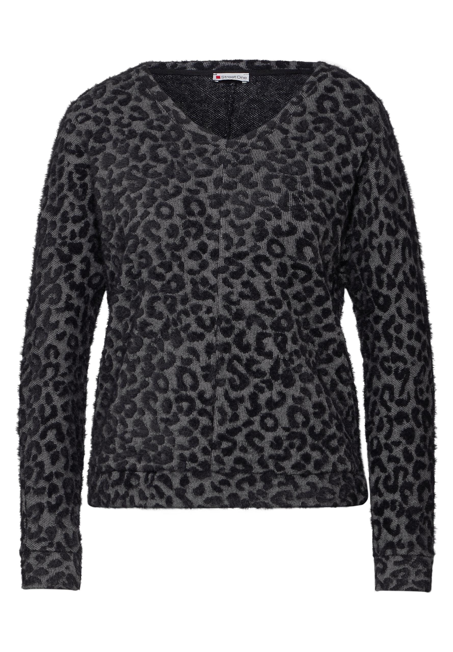 Shirt mit Leo-Muster Grau 40