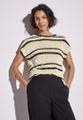 Ajour Shirt mit Streifen Beige 38
