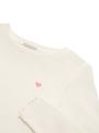 Ripp Langarmshirt mit Stickerei 104/110 Regular Fit - Wool White