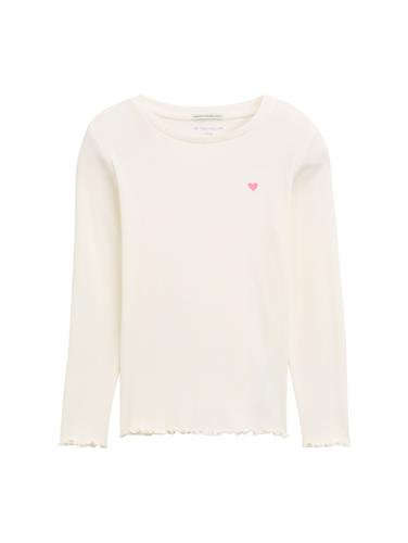 Ripp Langarmshirt mit Stickerei 104/110 Regular Fit - Wool White