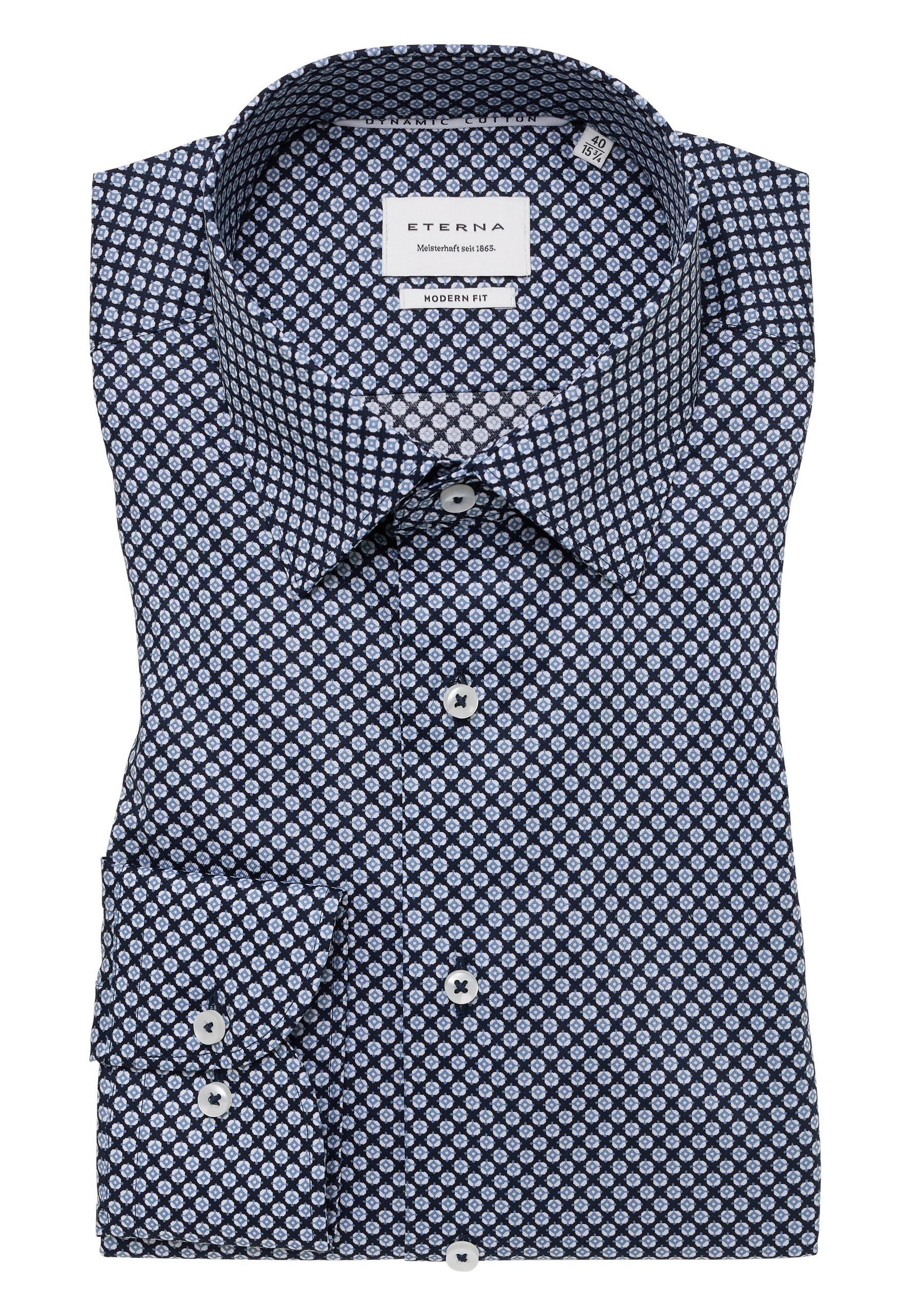 Hemd Twill Langarm 44/Langarm - 65cm MODERN FIT - Navy