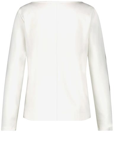 Langarmshirt mit platziertem Print 46 Figurumspielend - Offwhite Gemustert
