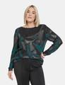 Pullover mit Print 50 Gerade geschnitten | Lässige Passform - Black Gemustert