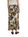 Culotte Hose mit Leinenanteil 44/28 Culotte Fit - Neutral Cut Leaves Design