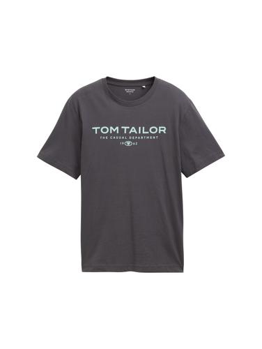 T-Shirt aus Baumwolle mit Logo-Print XXL Regular Fit - Tarmac Grey