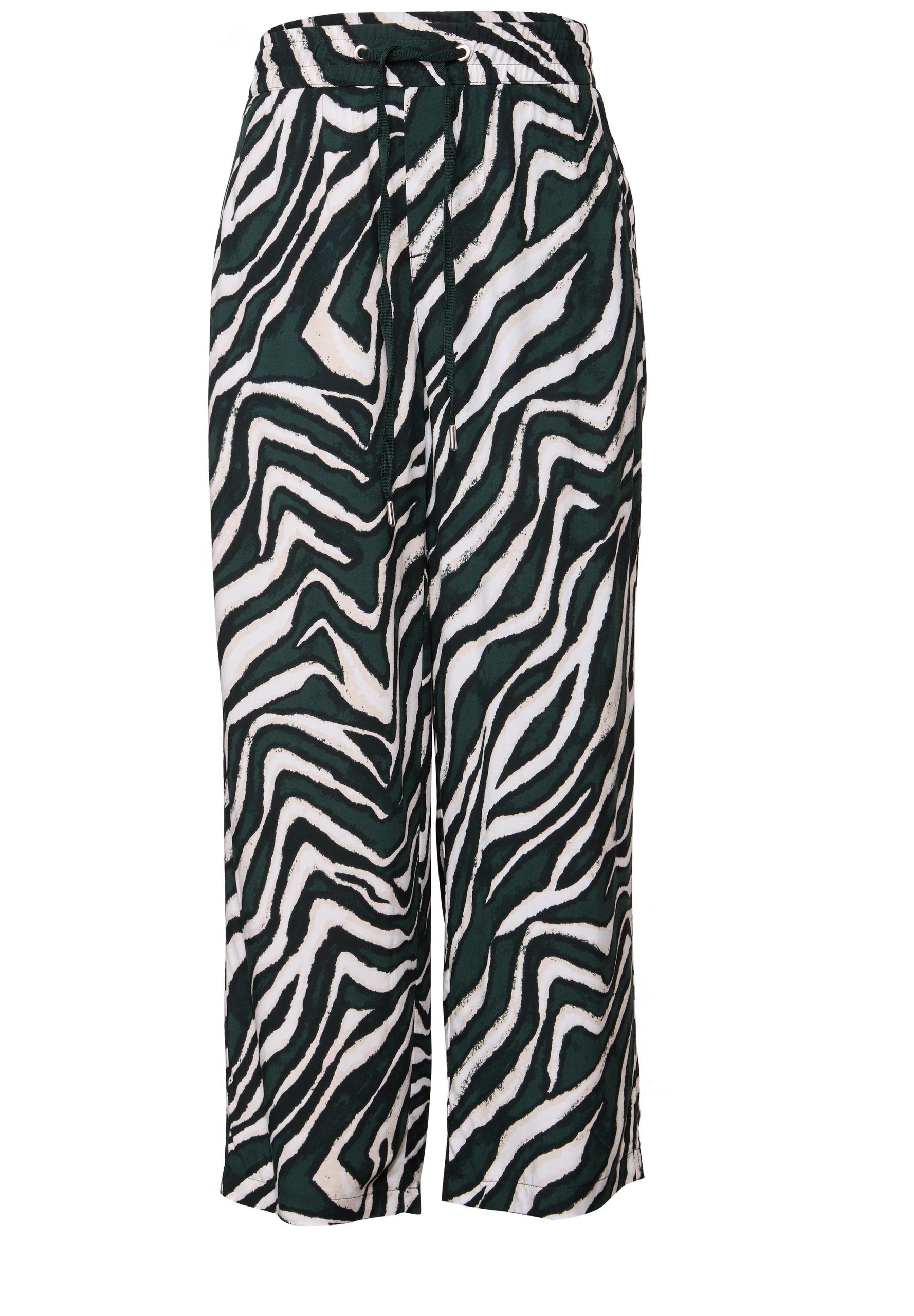 Gemusterte Wide Leg Hose 36/7/8 Hosen - Pine Grove Green