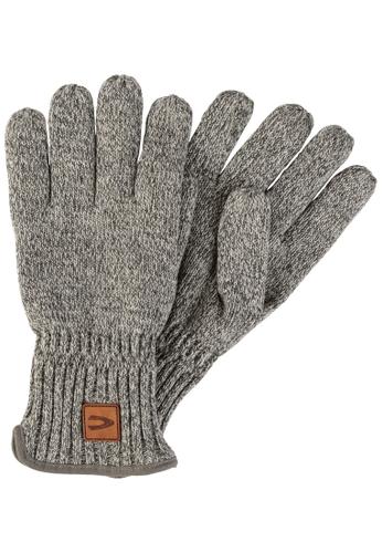 Melierte Strickhandschuhe mit warmen Futter Grau L