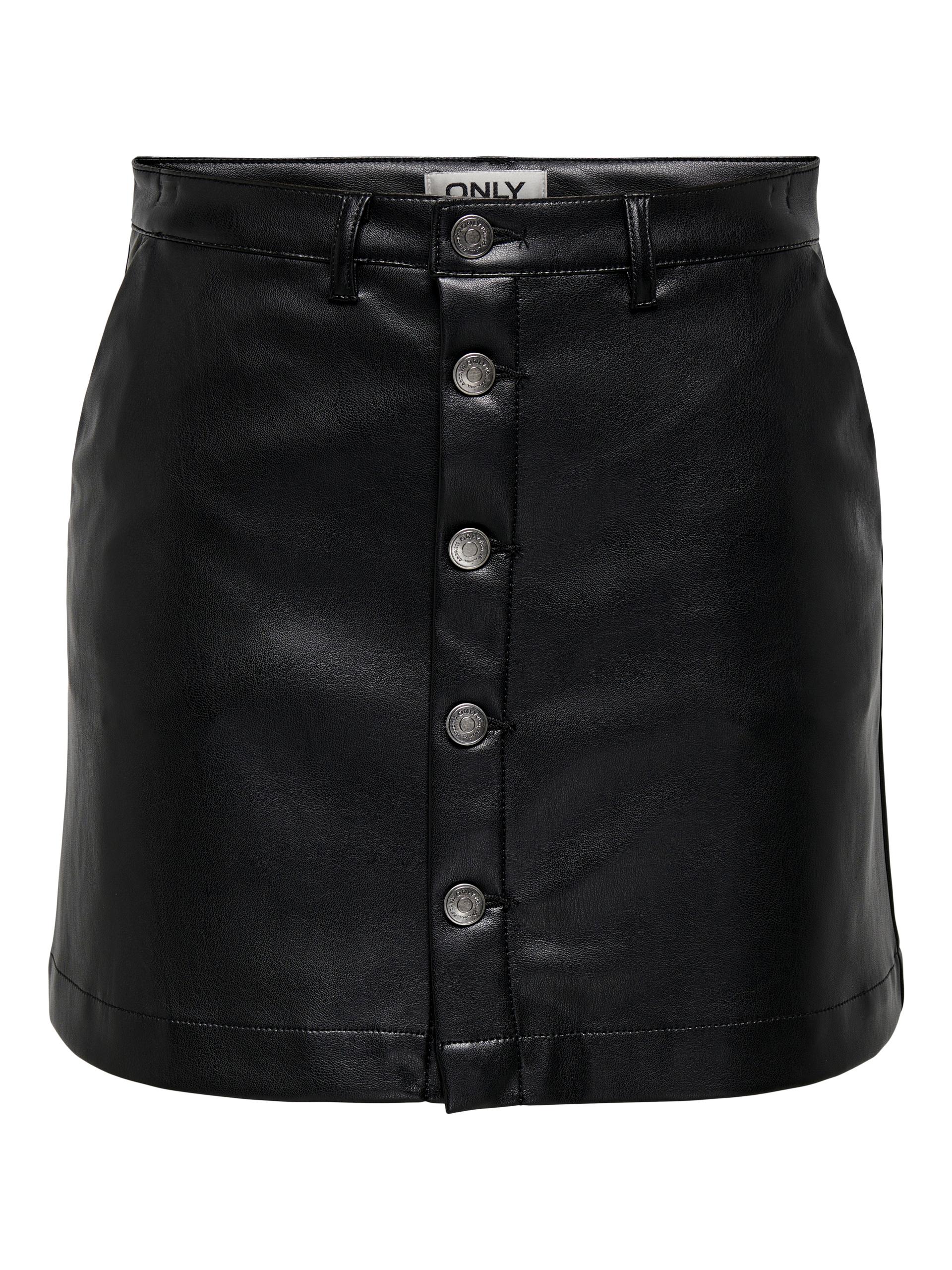 ONLAMAZING-LIORA HW FAUX LEAT SKIRT PNT M - Black