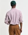 Regular Fit Classic Banker Stripe Popeline Hemd L - Wine Red