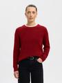 SLFLULU LS KNIT O-NECK NOOS XS Normal geschnitten - Equestrian Red
