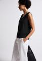 Jersey-Top mit Häkeldetails Schwarz 38
