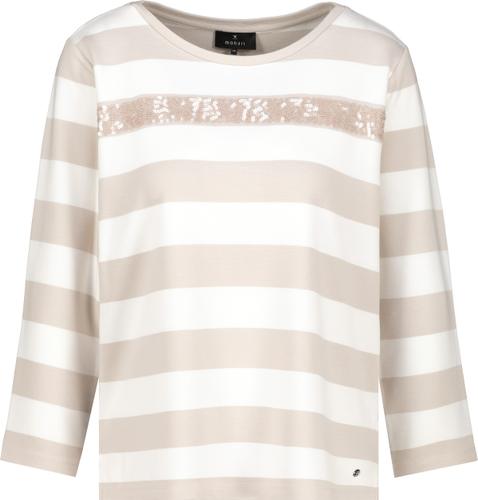 Ringel-Sweatshirt mit Pailletten 38 - Warm Sand Ringel