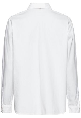 Langarm Bluse aus reiner Baumwolle S Regular Fit - Milk White