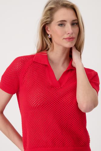 Ajour-Poloshirt 36 - Red