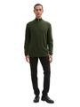 Troyer Strickpullover mit recyceltem Kaschmir XXL Regular Fit - Rosin Green Melange
