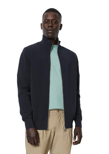 Stehkragen-Strickjacke regular 3XL - Dark Navy