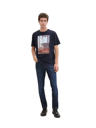 Gemustertes Poloshirt XXL Regular Fit - Navy White Grindle