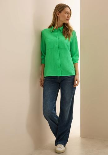 Strukturbluse XL - Iced Neon Green