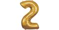Super Shape Folienballon Gold, Zahlenballon 2 , 50 x 88 cm gold